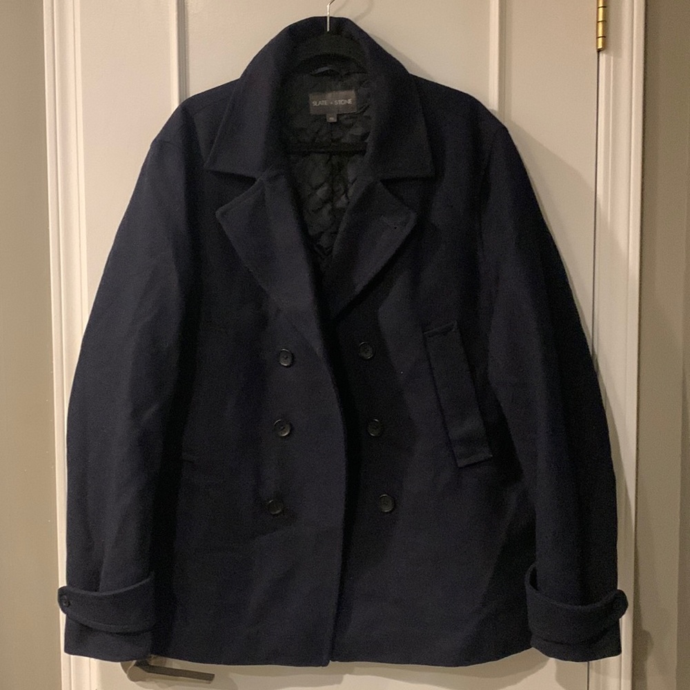 Slate & Stone men’s Wool Pea Coat/ Jacket Size XXL